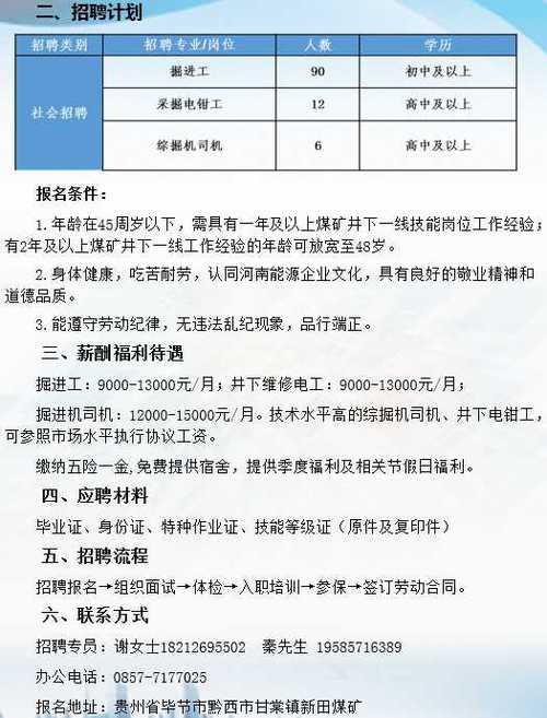 内蒙古煤矿招聘最新信息